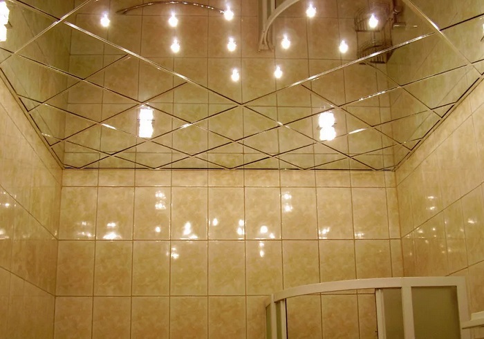 натяжные потолки в ванной