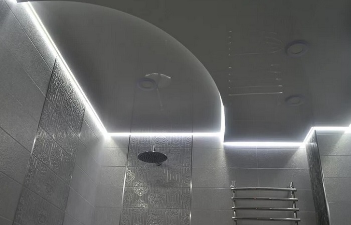 подсветка потолка в ванной комнате